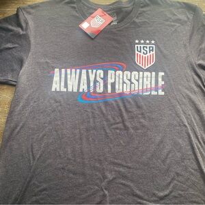 Active USA Gray Short Sleeve Tee with Always Possible Graphic